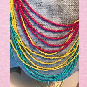 Colorfully multi strand BEADED NECKLACE